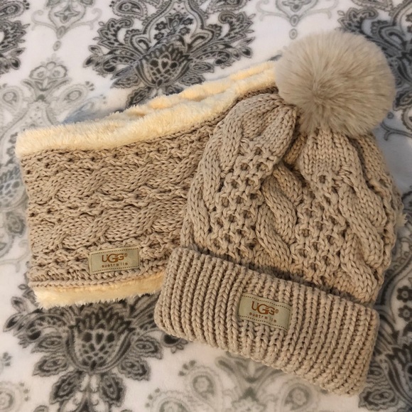 UGG Cream Hat & Infinity Scarf Set UGG | Accessories | Ugg Cream Hat Infinity Scarf Glove Set  main image 2